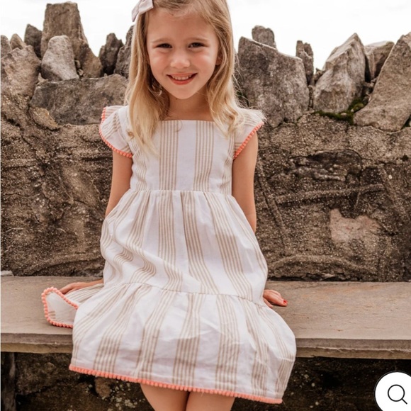 NWT Sammy + Nat Linen Dress in Desert Stripe Size 7 - Picture 1 of 8